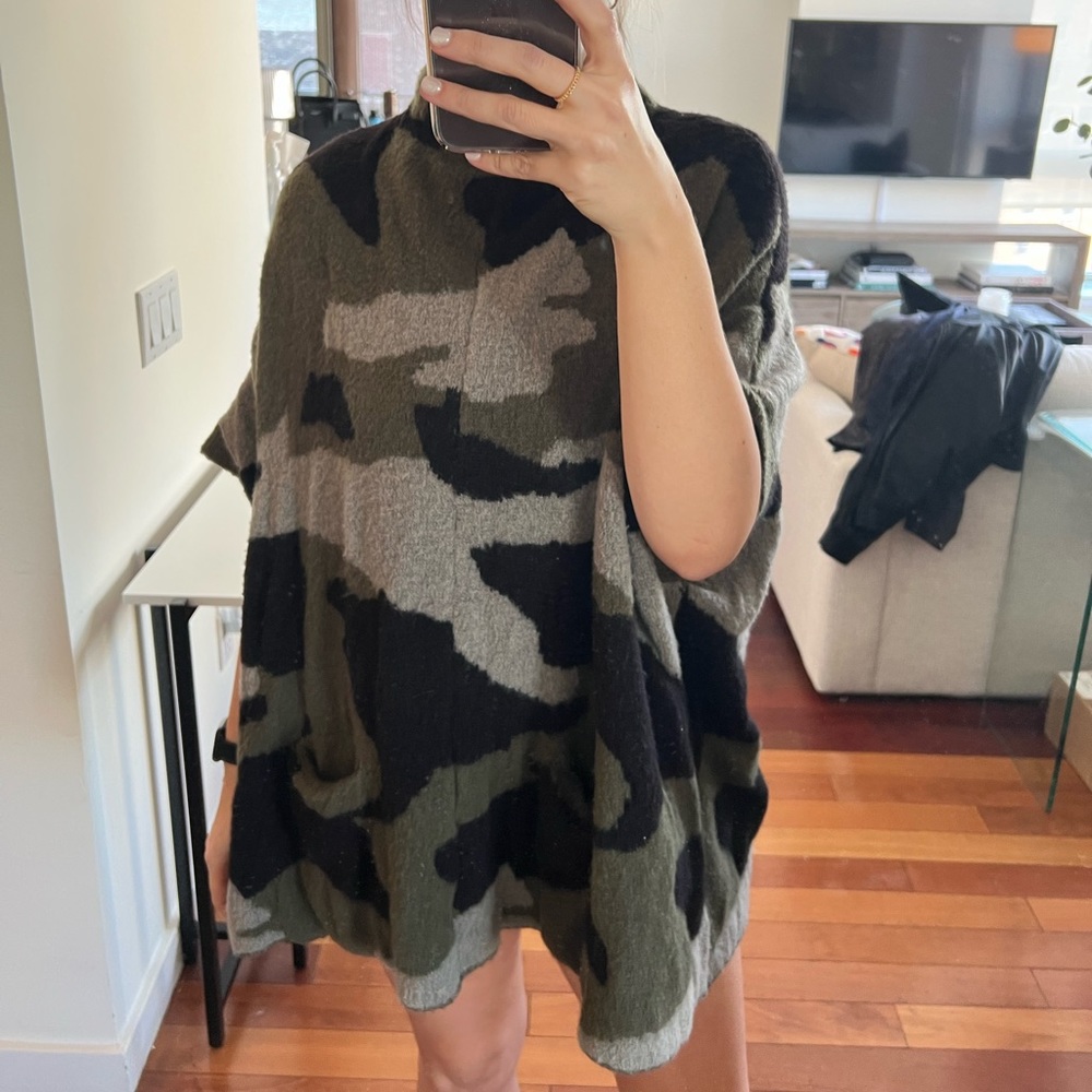 Anthropologie oversized camo pullover